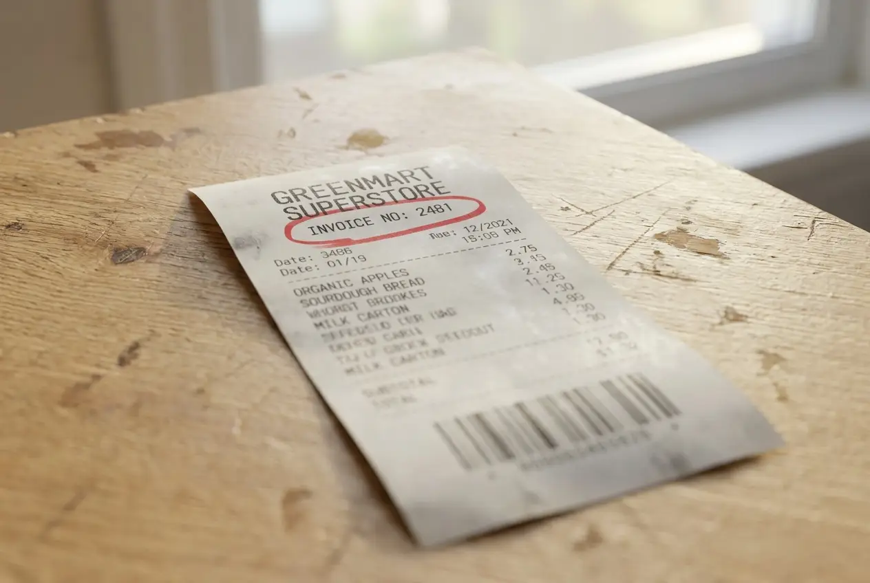 Where Is the Invoice Number on a Receipt? (Labeled Photo)